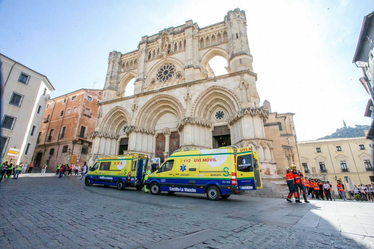 Simulacro de incendio en la Catedral de Cuenca