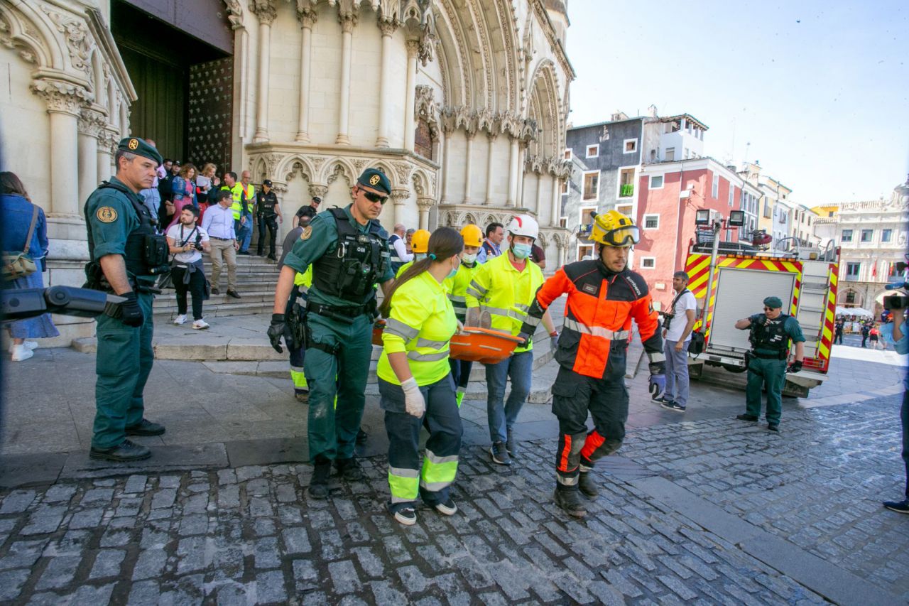 Simulacro de incendio en la Catedral de Cuenca