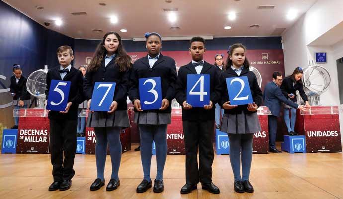 El 57342, primer premio de la Lotería del Niño 2020.