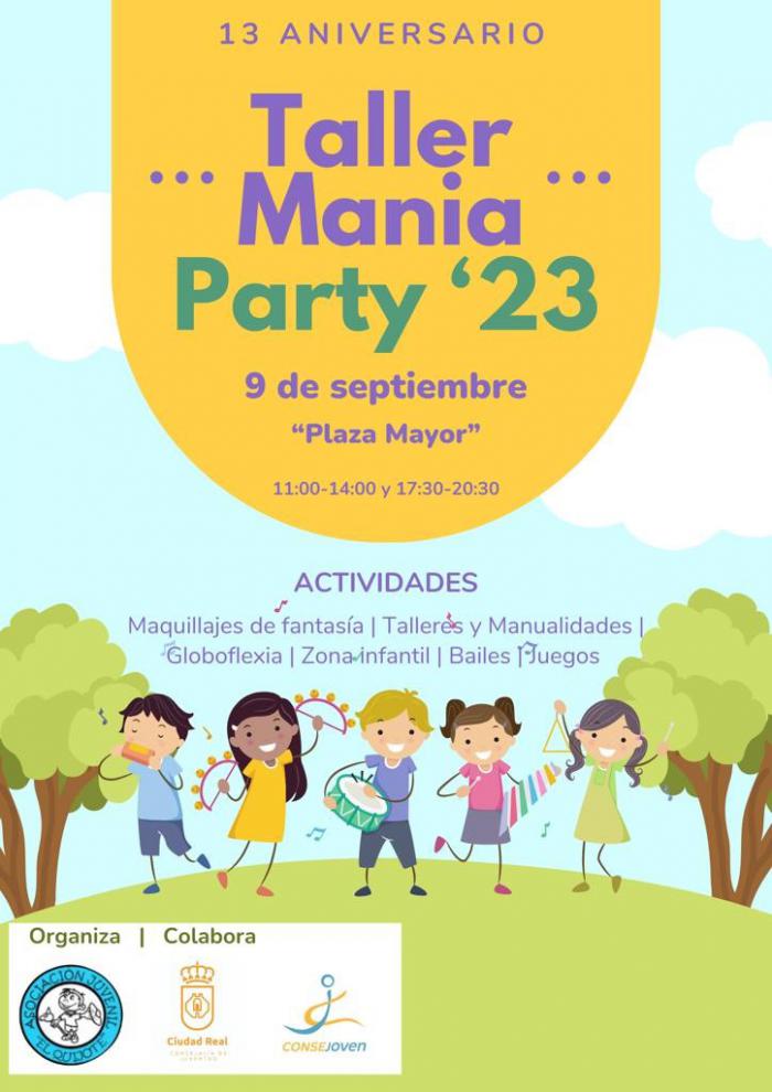 La Asociación Juvenil El Quijote organiza ‘Tallermania Party’ este sábado en la Plaza Mayor de Ciudad Real