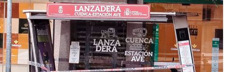 Vandalizada la marquesina de las lanzaderas del AVE en Mariano Catalina