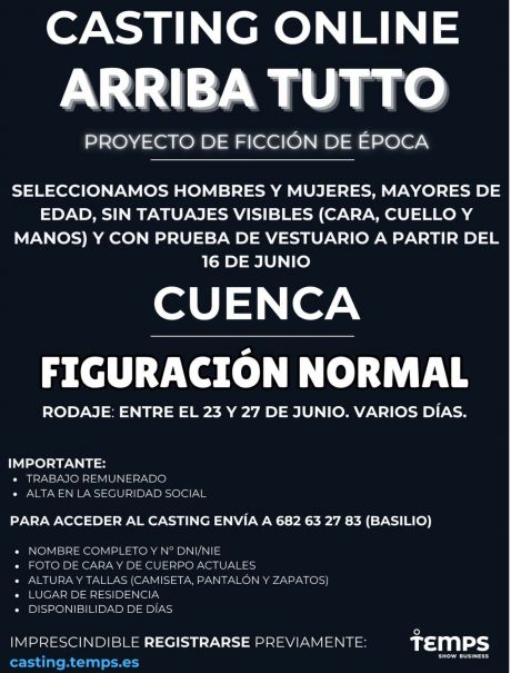 Se buscan figurantes en Cuenca para el rodaje de una serie de época
