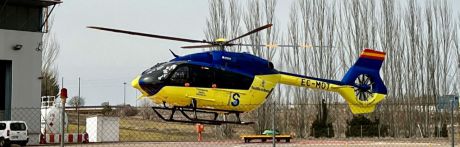 Evacuado en helicóptero un hombre herido tras una caída desde un dumper