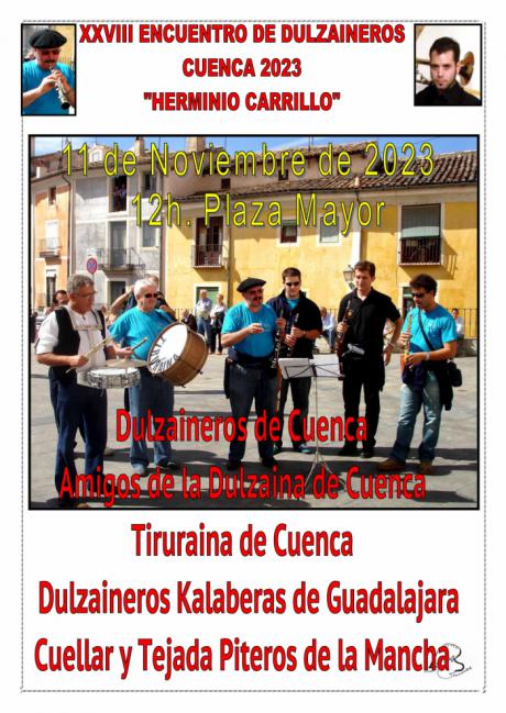El XXVIII Encuentro de Dulzaineros en Cuenca honra la memoria de Herminio Carrillo (padre e hijo)