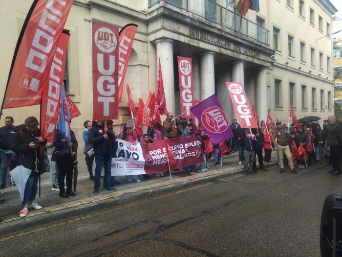 Manifestación en Cuenca por la mejora de los derechos laborales en el 1º de Mayo