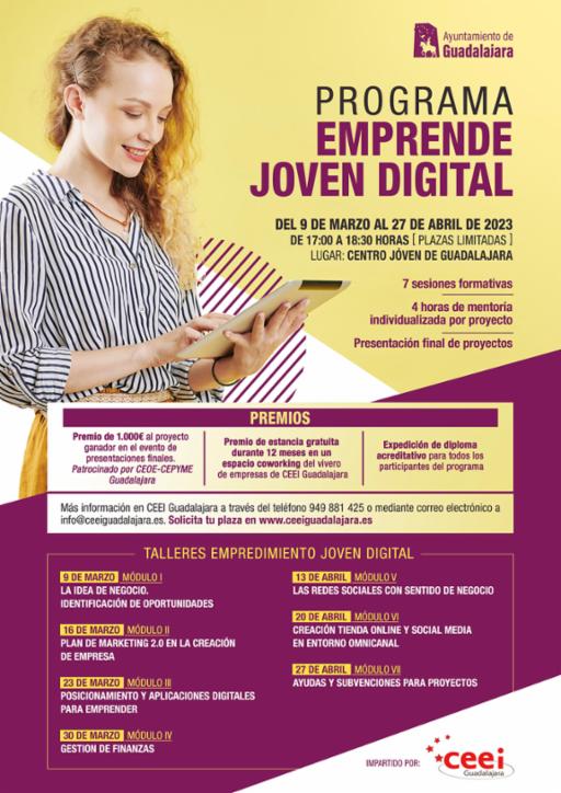 Guadalajara lanza ‘Emprende Joven Digital’, talleres para jóvenes entre 18 y 35 años con proyectos de negocio digitales