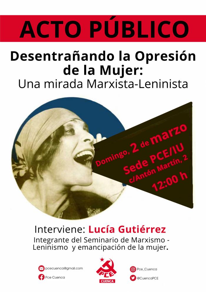 El PCE celebra un acto público en Cuenca sobre el papel en la historia de la mujer trabajadora