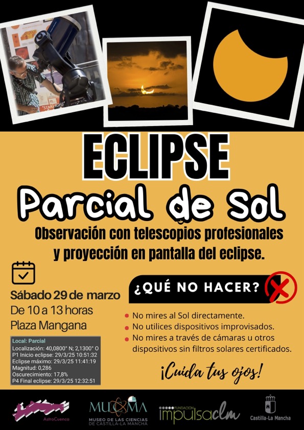 El Museo de las Ciencias organiza una observación del eclipse solar este sábado