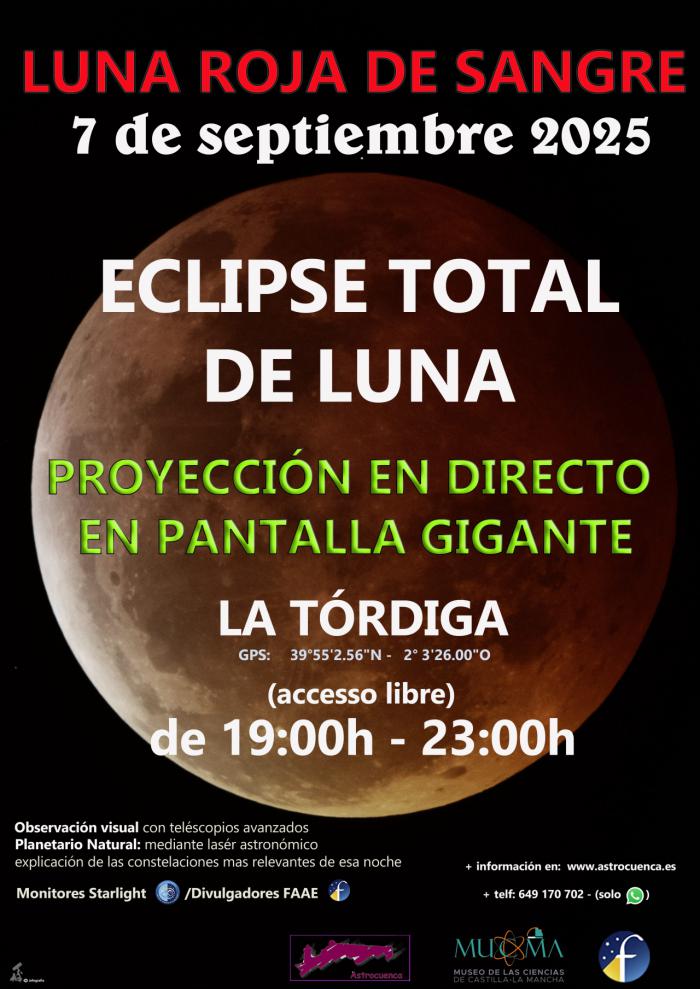 AstroCuenca invita a observar el eclipse total de Luna con pantalla gigante y actividades divulgativas