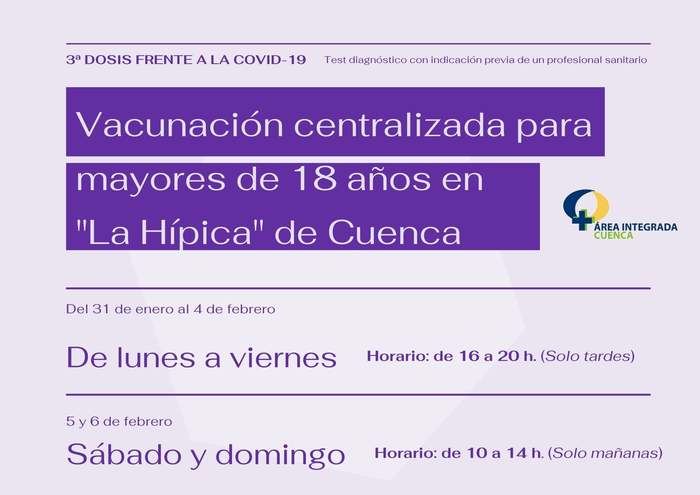 Ampliada la vacunación contra el Covid-19 para mayores de 18 años en Cuenca 