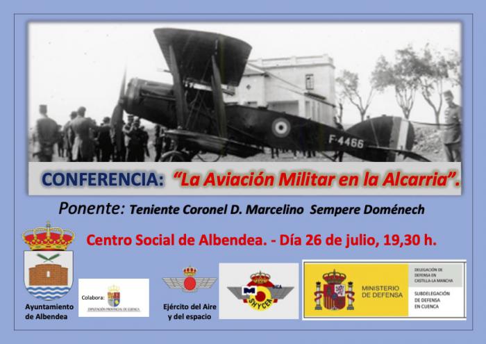 Albendea conmemora un siglo de historia junto al Ejército del Aire con una exposición, conferencia y homenaje a la bandera
 