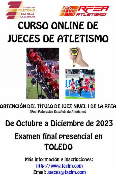 La Federación de Atletismo de Castilla - La Mancha convoca Curso Online para Jueces de Atletismo