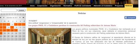 Denuncian el uso partidista de la web del Ayuntamiento por parte de Mariscal