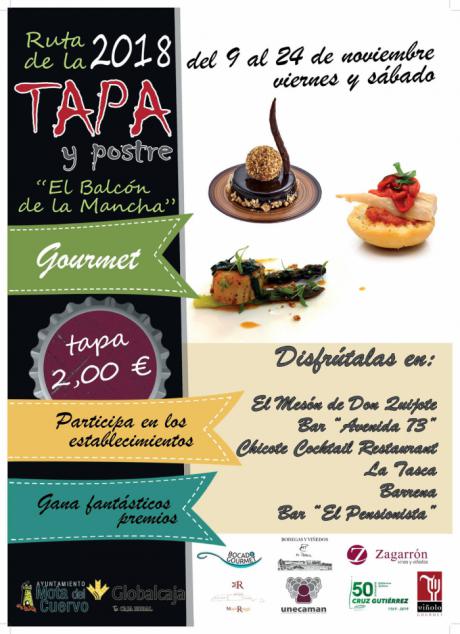 Mota del Cuervo inicia la Ruta de la Tapa y del Postre desde el viernes 9 de noviembre