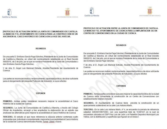 La Junta registra en el Ayuntamiento dos protocolos de actuación para la construcción de un ascensor al Casco Antiguo y un centro de convenciones