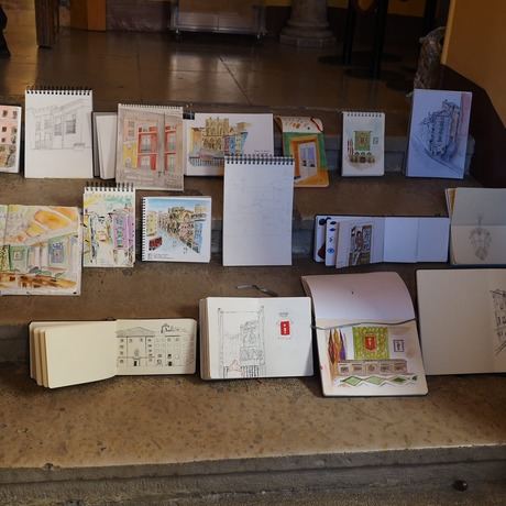 El grupo de dibujo USk Cuenca celebra su 37º quedada en el Salón de Plenos del Ayuntamiento