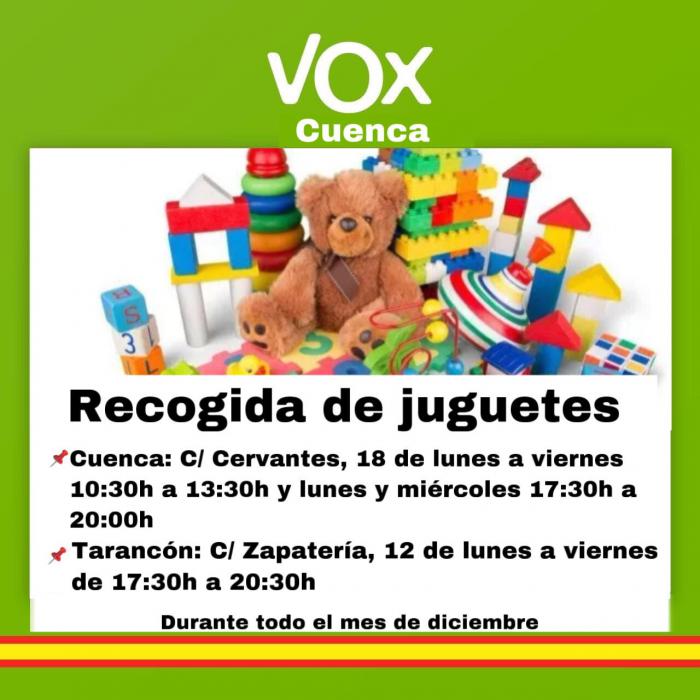VOX amplia su campaña de recogida de juguetes a toda la provincia