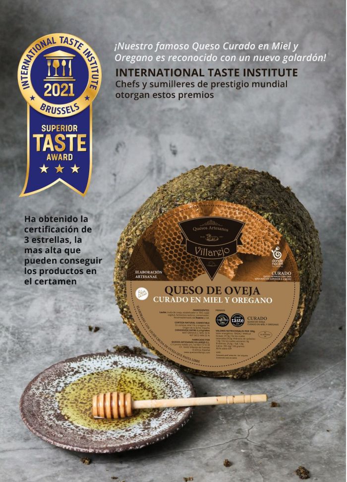 Quesos Villarejo galardonada con tres estrellas en el superior Taste Awards de Bruselas