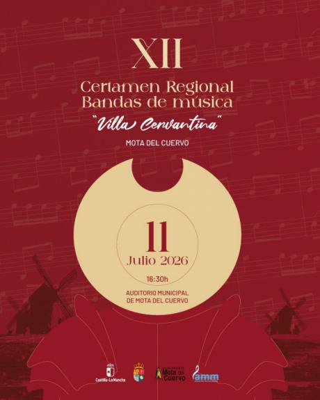 Tres bandas competirán en Mota del Cuervo por alzarse con el XII Certamen Regional "Villa Cervantina"