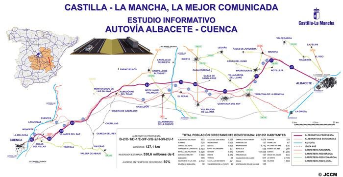 La Junta se encuentra en disposición de sacar a información pública el proyecto de la autovía Albacete-Cuenca en el marco del acuerdo con el Ministerio