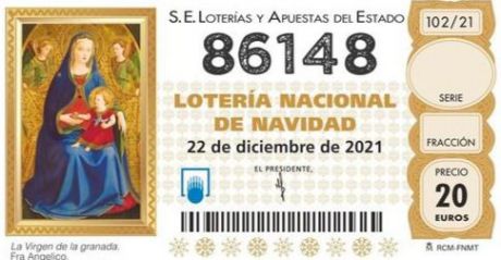 El número 86.148, el Gordo de la Lotería de Navidad 2021 