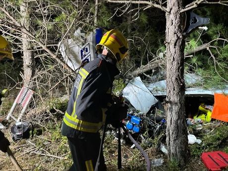 Fallece un hombre y una mujer resulta herida en un accidente aéreo en Beteta