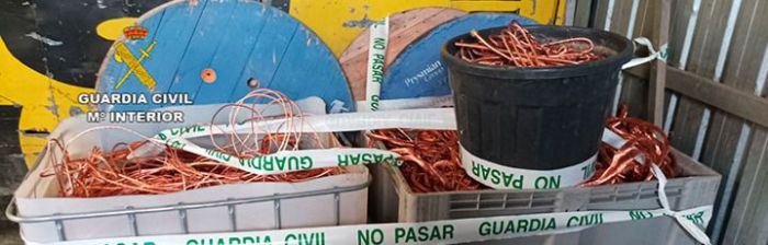 Desarticulada una organización criminal por el robo de más de 15 toneladas de cable de cobre