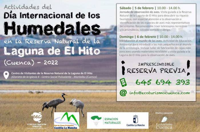 La Laguna de El Hito acoge actividades los días 5 y 6 de febrero con motivo del Día Internacional de los Humedales