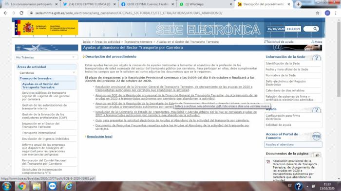 La Asociación de Empresarios de Transporte de Mercancías señalan que el Ministerio ya ha publicado la lista de autónomos beneficiarios por abandono de actividad