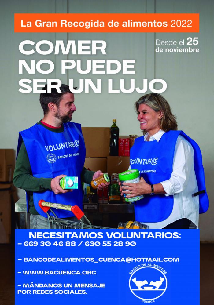 El Banco de Alimentos busca voluntarios para los días 25 y 26 de noviembre