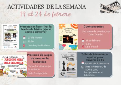 Actividades culturales en la Biblioteca "Fermín Caballero" para esta semana