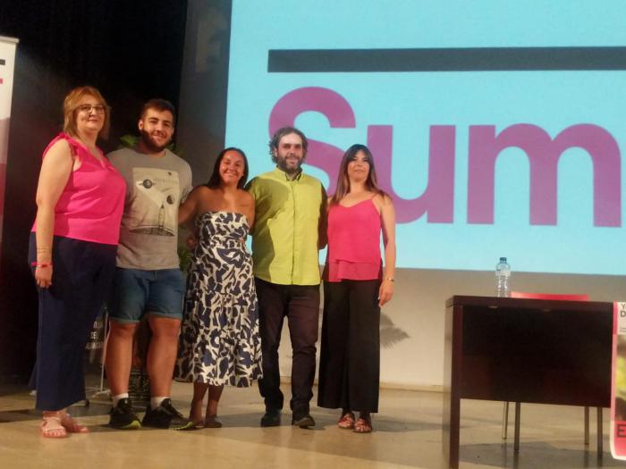 Sevilla y Medianero defienden en Motilla el voto a SUMAR como el más útil en estas elecciones.