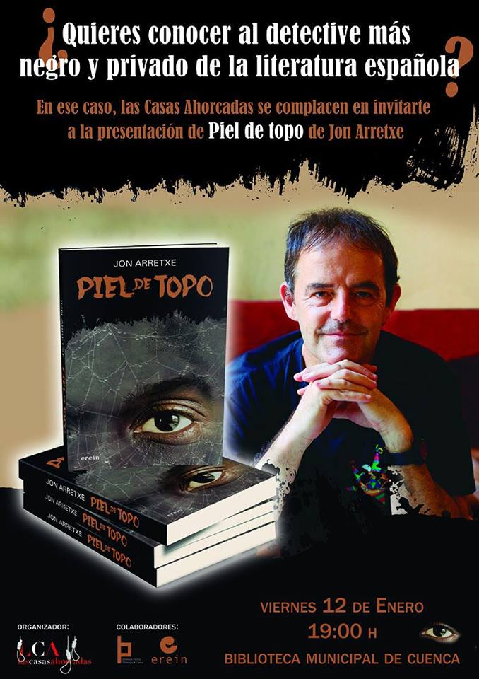 El Centro Cultural Aguirre acoge este viernes un encuentro con Jon Arretxe, autor de la novela “Piel de topo”