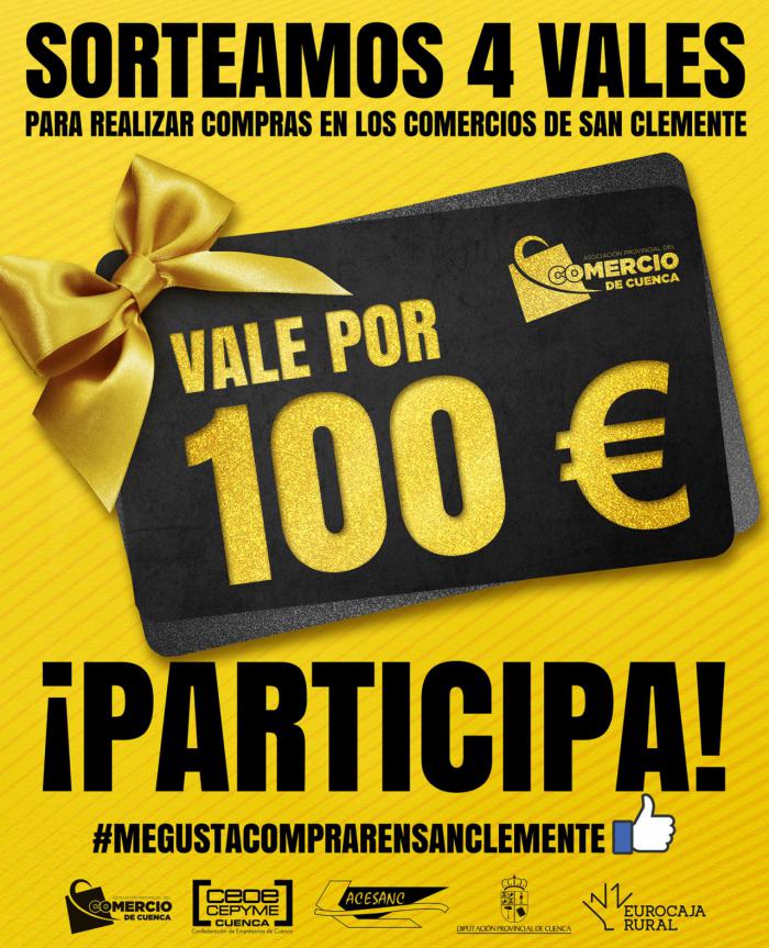 La Asociación de Comercio ha sorteado los 4 vales de 100 euros para comprar en los comercios de San Clemente