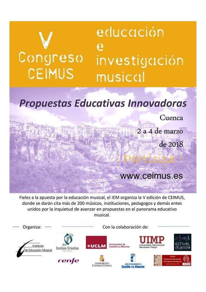 La UCLM y la UIMP acogen el V Congreso de Educación e Investigación Musical ‘CEIMUS’