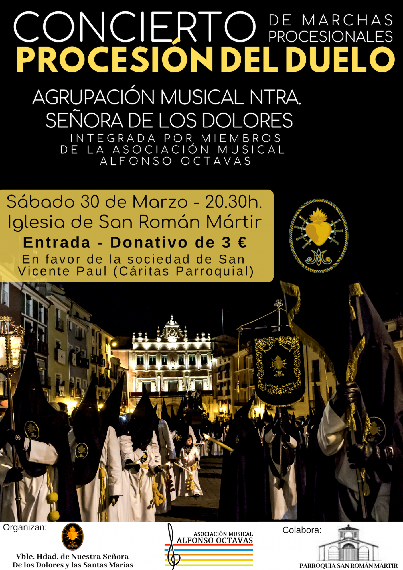 La V. H. de Ntra. Sra. de los Dolores y las Santas Marías organiza un concierto benéfico el 30 de marzo