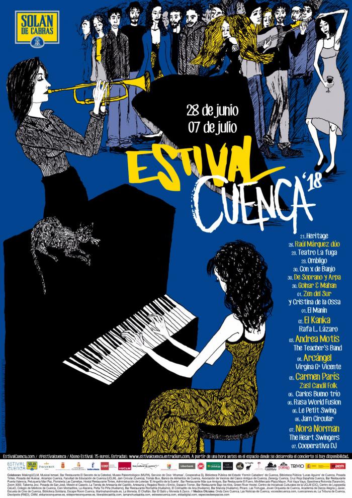 Pinceladas internacionales ilustran el cartel de Estival Cuenca 18