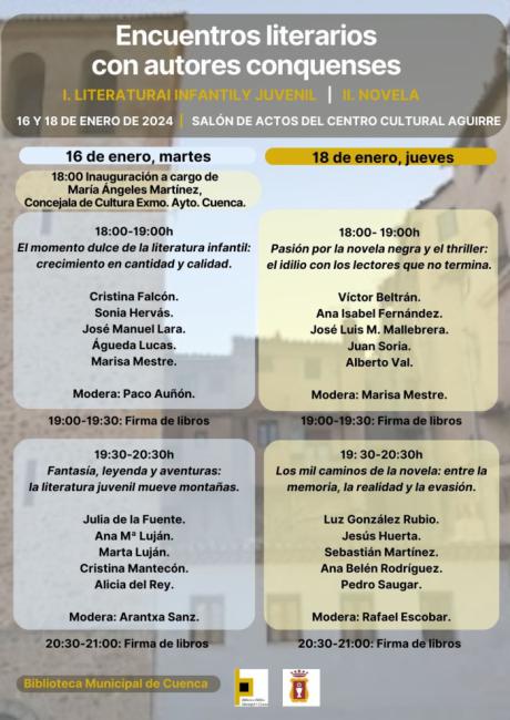 Más de una veintena de escritores participan en los ‘Encuentros literarios con autores conquenses’ que organiza el Ayuntamiento de Cuenca