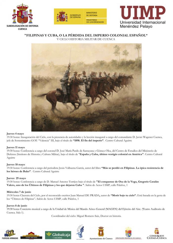 El próximo jueves día 11 comienza una nueva edición del Ciclo de Historia Militar de Cuenca