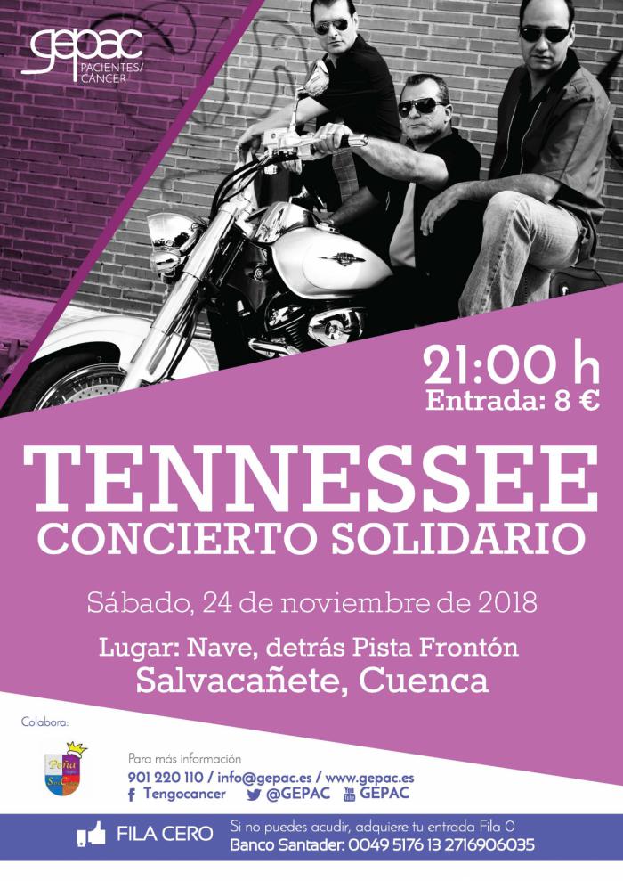 GEPAC y el Grupo Tennessee organizan un concierto solidario en Salvacañete