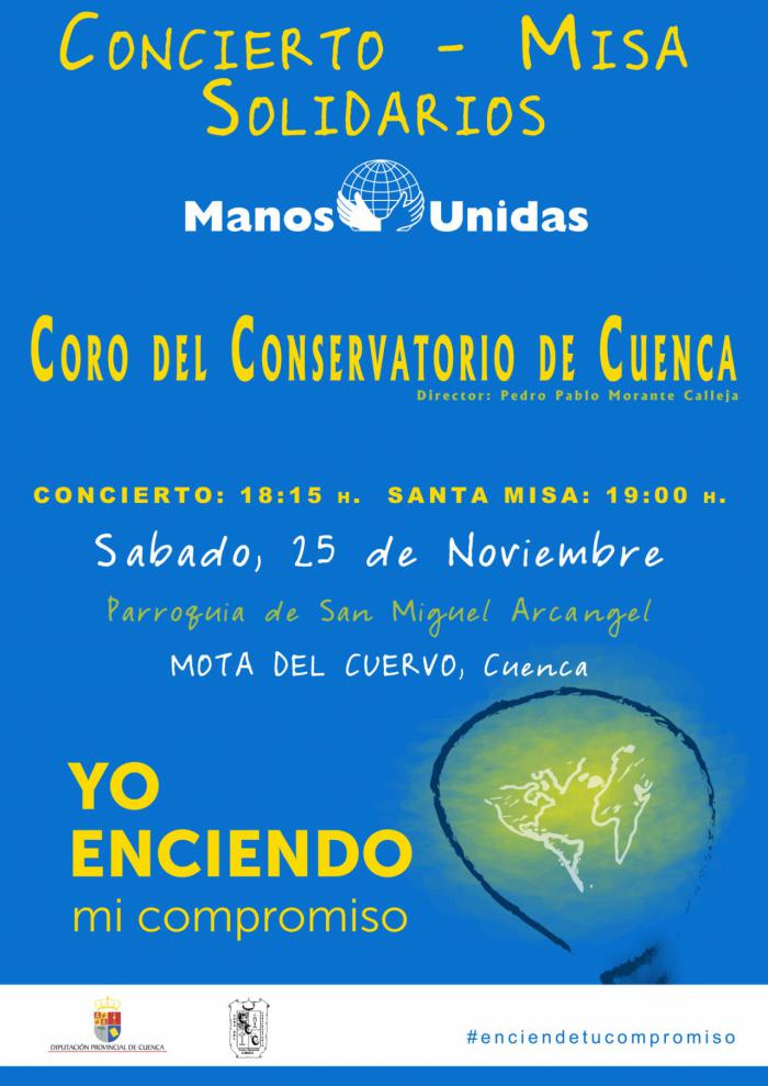 Concierto y Santa Misa cantada del Coro del Conservatorio de Cuenca a favor de Manos Unidas en Mota del Cuervo