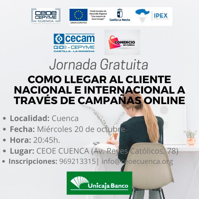 CEOE CEPYME Cuenca celebra el miércoles una jornada sobre llegar al cliente internacional de manera on-line