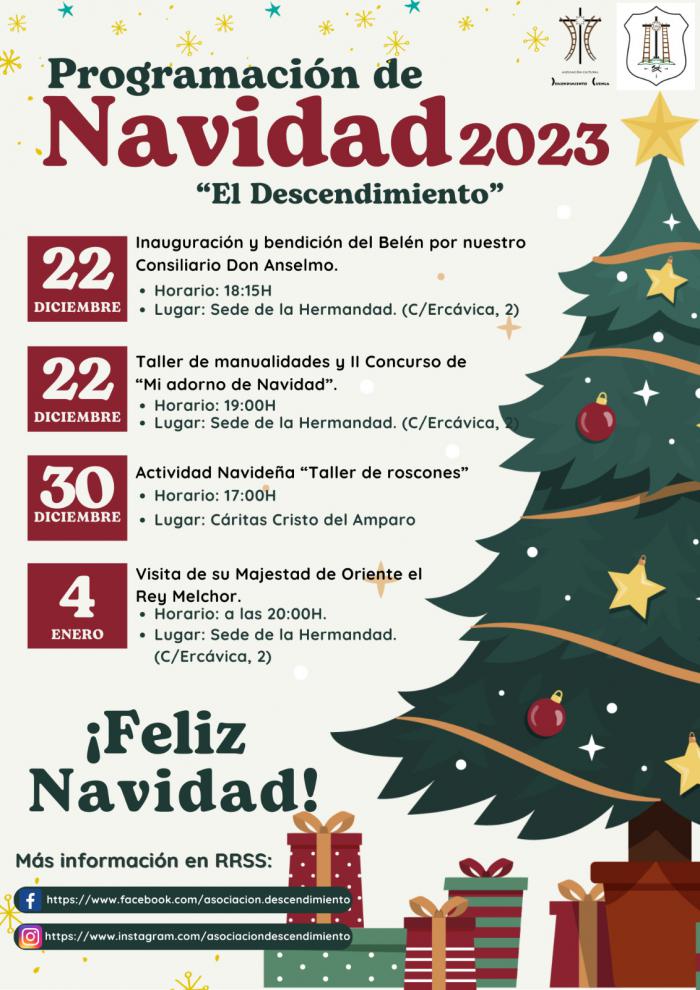 Talleres de manualidades y de roscones y la visita del Rey Melchor, actividades navideñas del Descendimiento