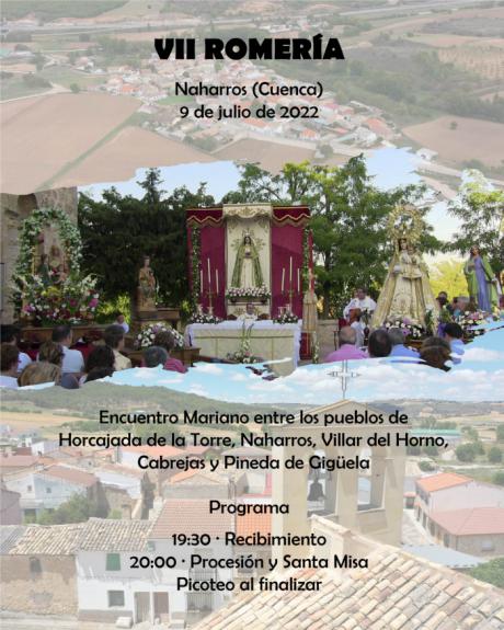 Naharros acogerá el sábado 9 de julio el VII encuentro Mariano que reúne a los pueblos de Horcajada de la Torre, Naharros, Villar del Horno, Cabrejas y Pineda de Gigüela