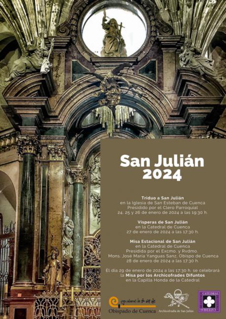Cultos en honor a San Julia&#769;n, patro&#769;n y obispo de Cuenca, este enero de 2024