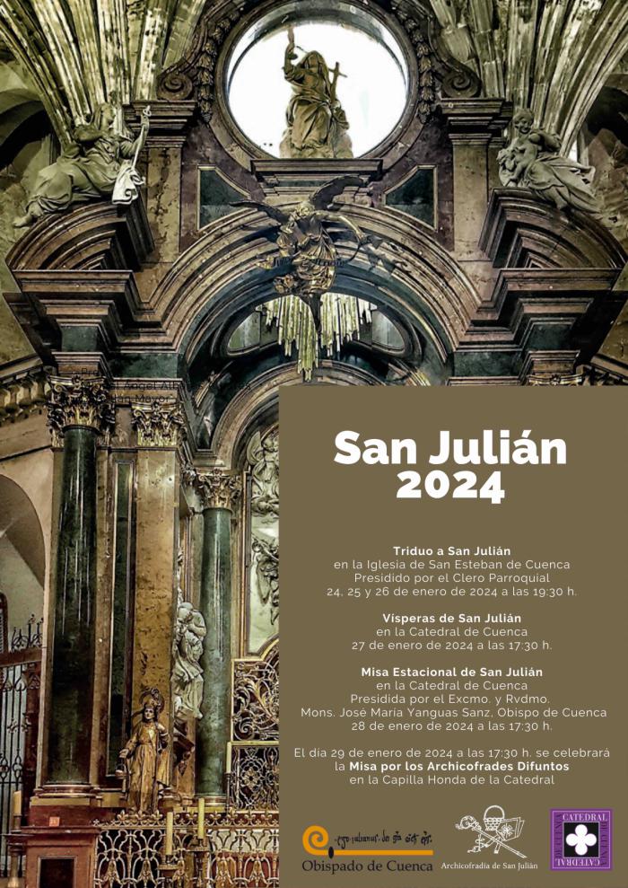 Cultos en honor a San Julián, patrón y obispo de Cuenca, este enero de 2024
