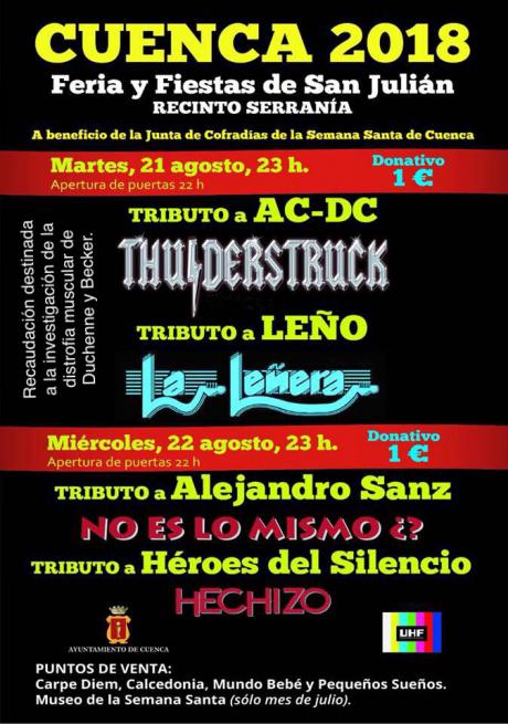 El tributo a AC-DC y a Leño y la representación de la obra de teatro ‘Jueves Lardero’ para este martes de feria