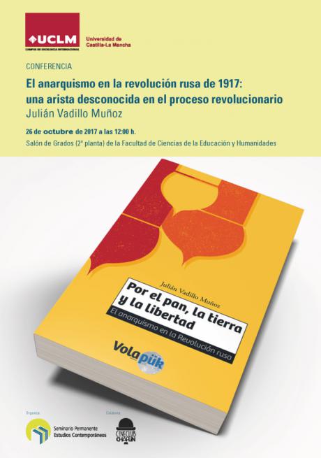 La Facultad de Ciencias de la Educación y Humanidades acoge este jueves la conferencia “El anarquismo en la revolución rusa de 1917”