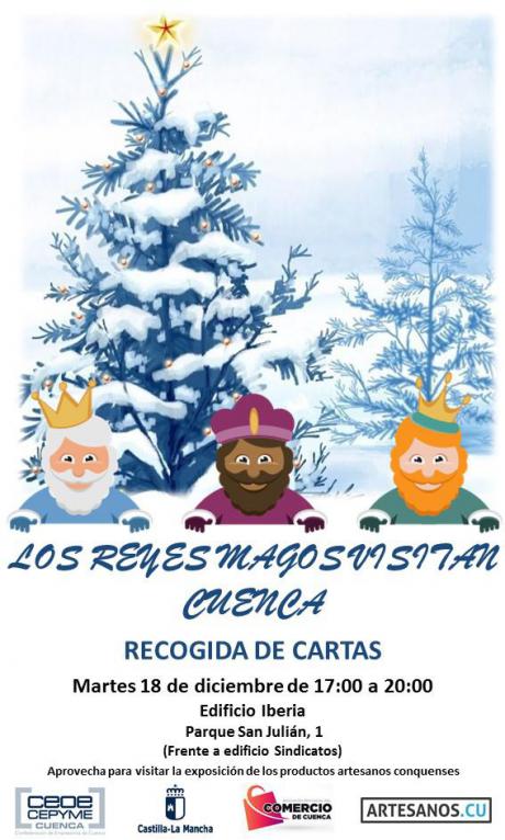 Los Reyes Magos recogerán las cartas de los niños de Cuenca en el Edificio Iberia el martes 18 de diciembre