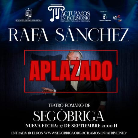 Las previsiones de lluvia obligan a aplazar el concierto de Rafa Sánchez en Segóbriga dentro de ‘Actuamos en Patrimonio’